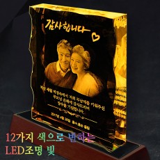 3D 크리스탈 초상화 감사패 조명등/수유둥/취침등/무드등/선물용